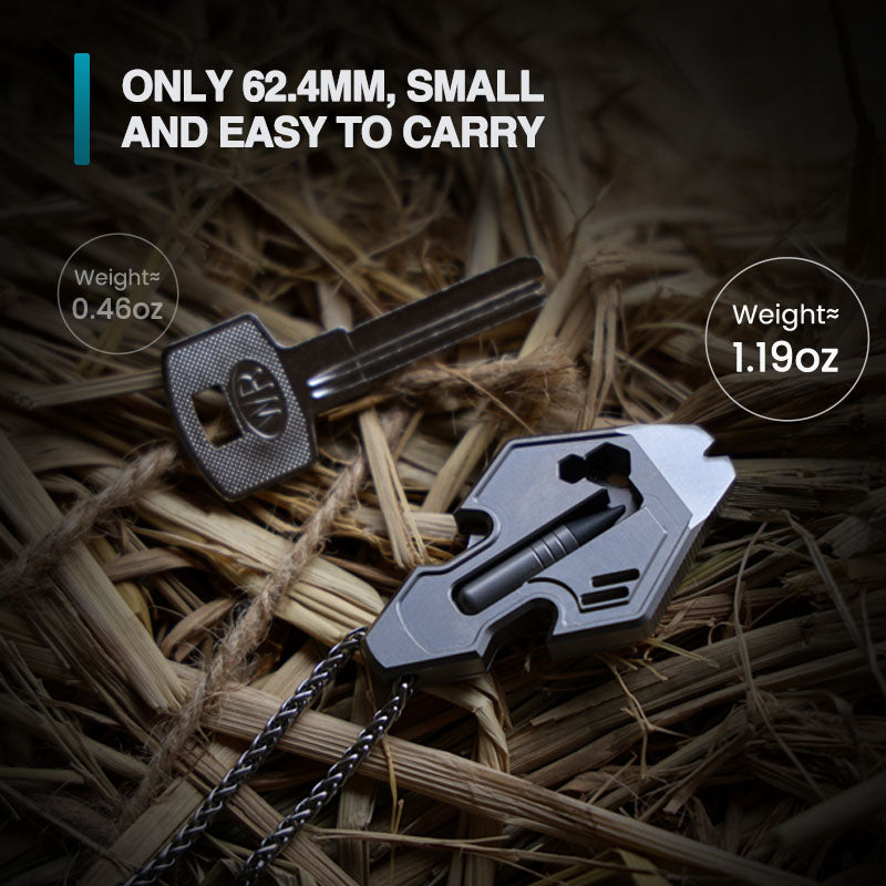 Flounder 2.0 Titanium EDC Pendant - 13-in-1 Multi-Tool Keychain