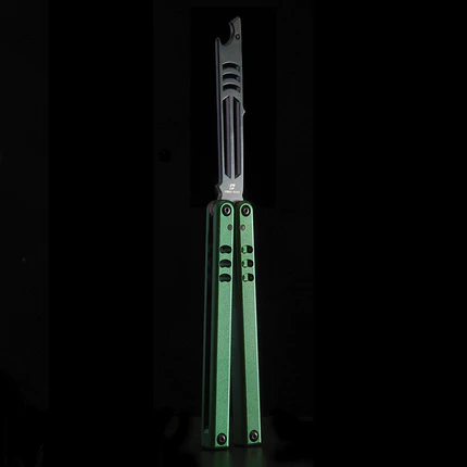Bottle Opener Balisong Trainer - Armed Shark Inked Mako Butterfly Knife Gradient Flipper