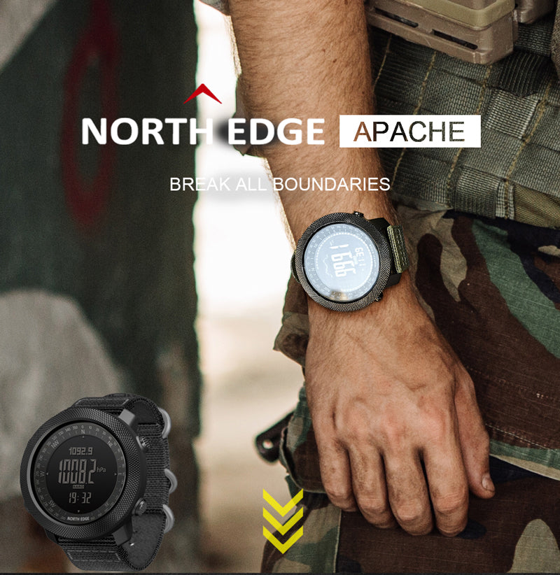 Military Tactical Watch 50M Waterproof Compass Altimeter Outdoor Hiking Camping Men