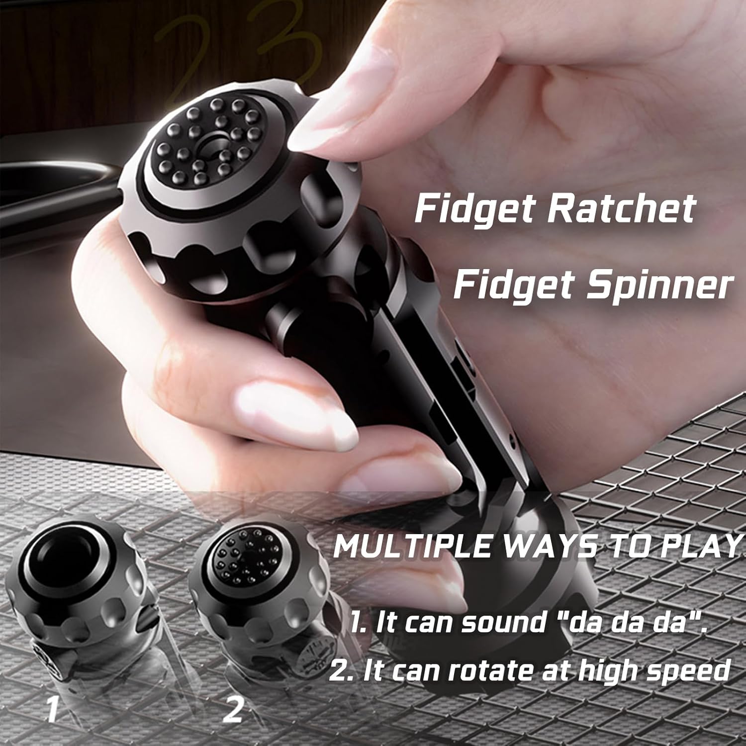 Projectile Spinner Stainless Steel Fidget Toy - Multi-Function EDC with Catapult