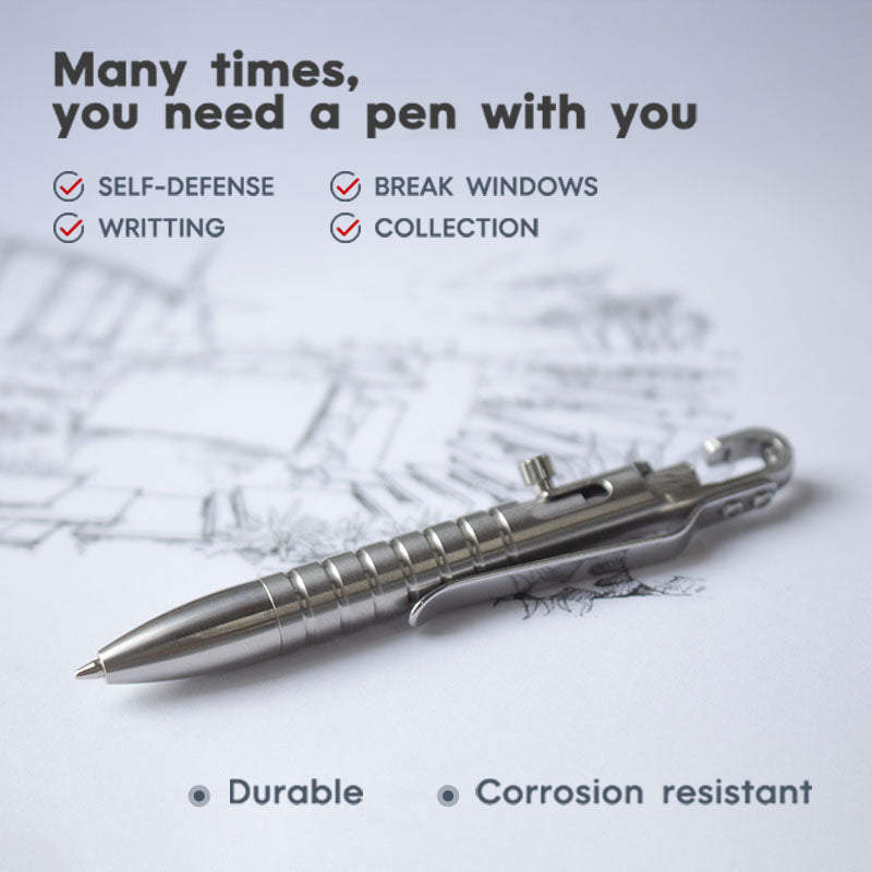 Ultimate GR5 Titanium Bolt Action Pen - Waterproof EDC with Secure Hook