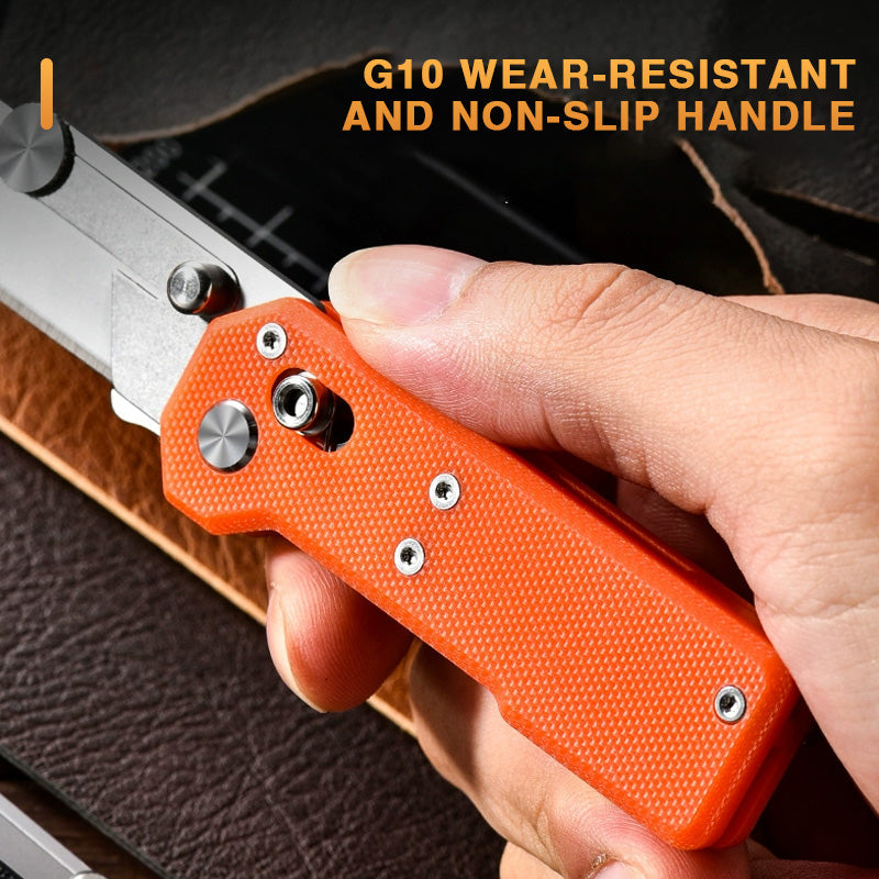 ViperSlide Heavy-Duty Folding Utility Knife - G10 Handle with Axle Lock Multi-Function