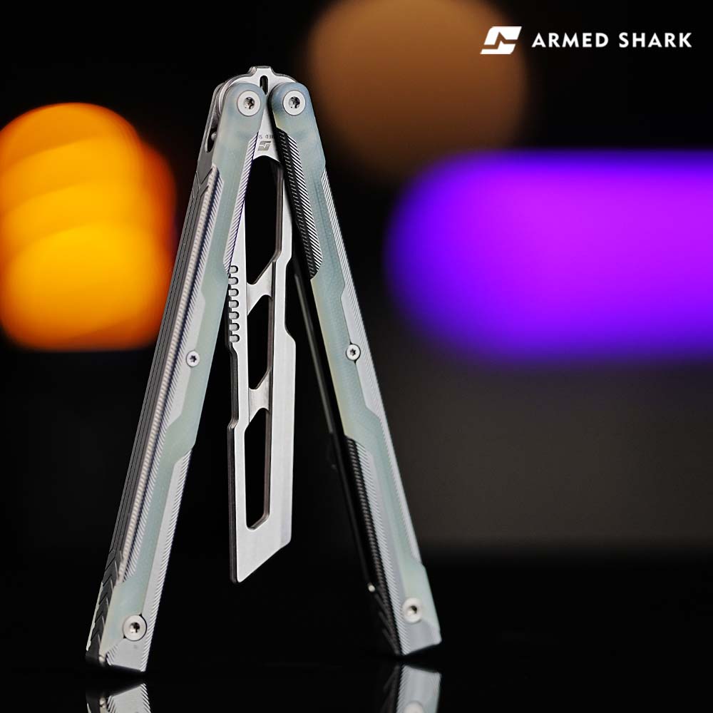 Armed Shark Ajax Balisong Trainer - G10 Aluminum Butterfly Trainer Knife