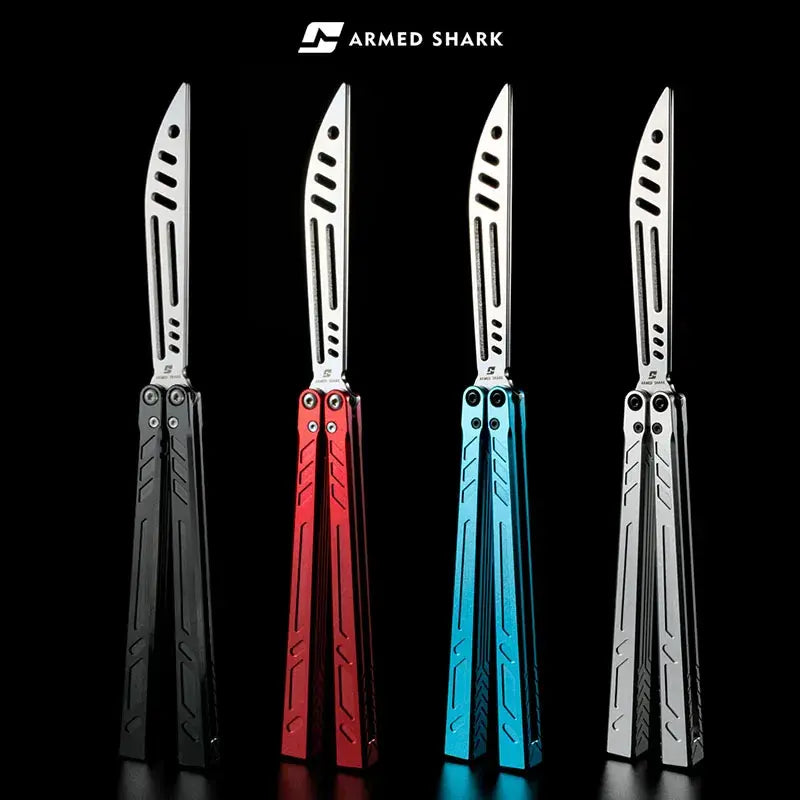Balisong Trainer 7075 Aluminum - Armed Shark BB Butterfly Knife Smooth Flow Flipper