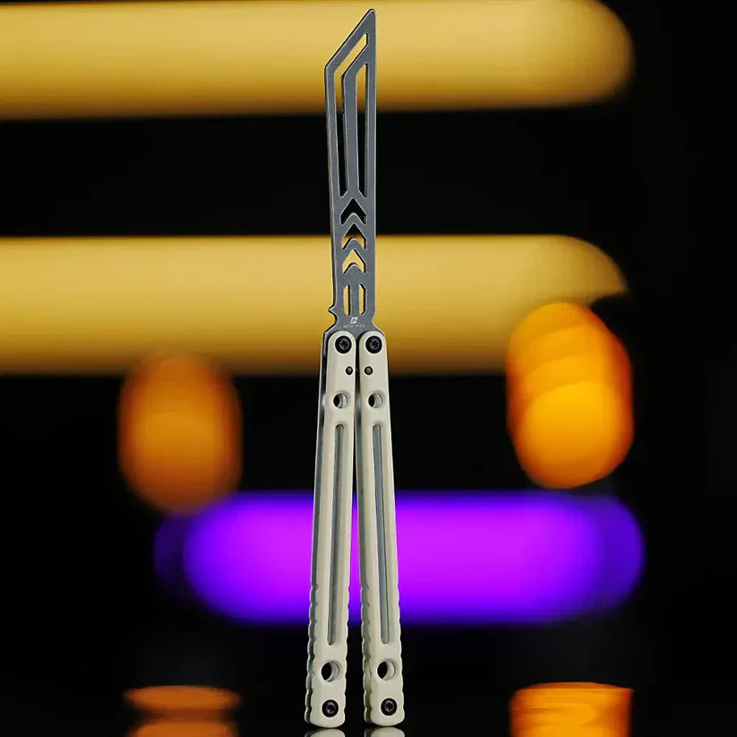 Skeletonized Balisong Trainer - Armed Shark Dangerous Wanderer Butterfly Knife Hollow Handle