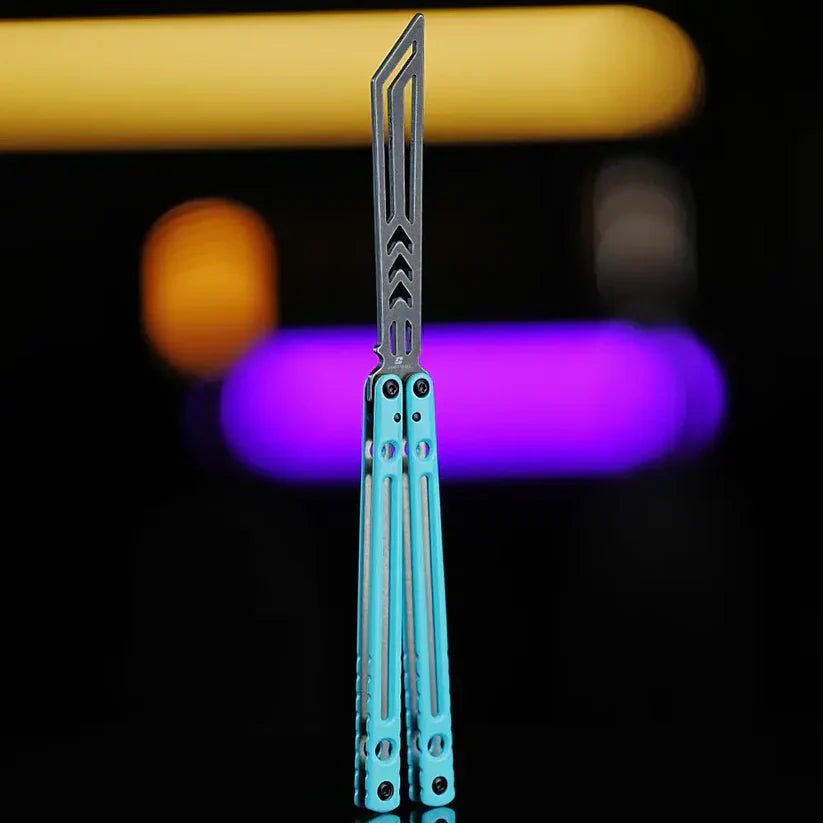 Skeletonized Balisong Trainer - Armed Shark Dangerous Wanderer Butterfly Knife Hollow Handle