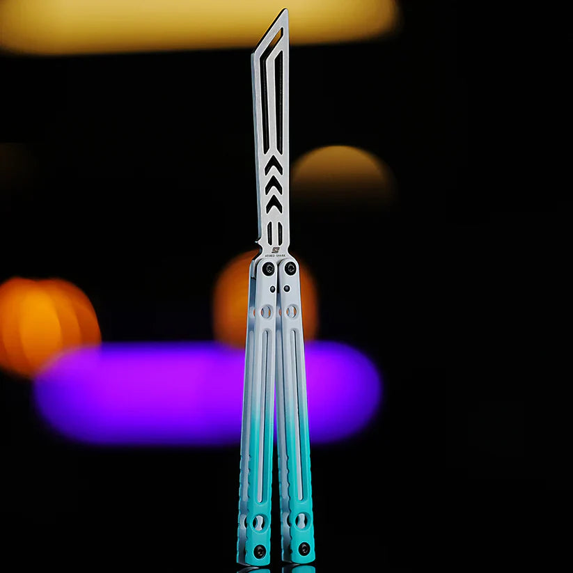Skeletonized Balisong Trainer - Armed Shark Dangerous Wanderer Butterfly Knife Hollow Handle