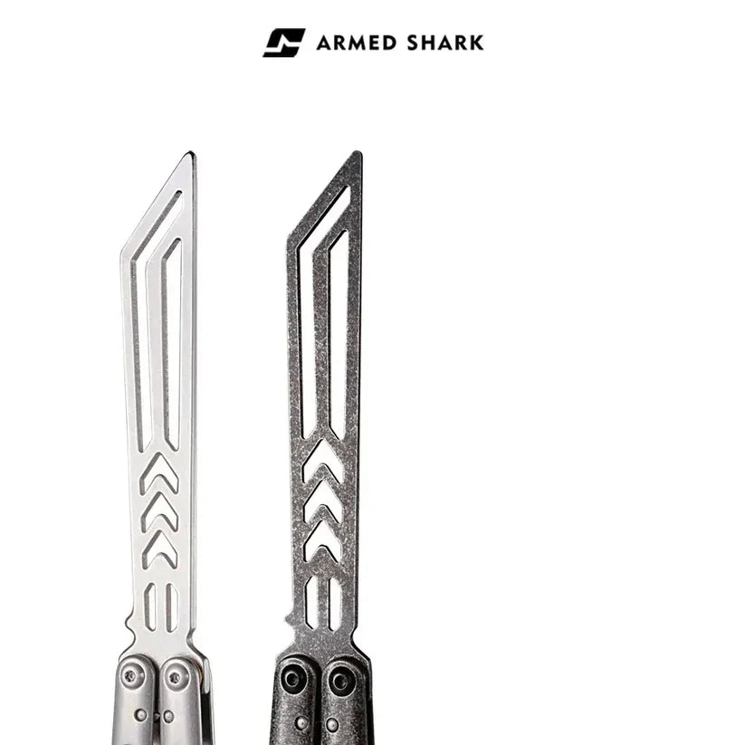 Skeletonized Balisong Trainer - Armed Shark Dangerous Wanderer Butterfly Knife Hollow Handle