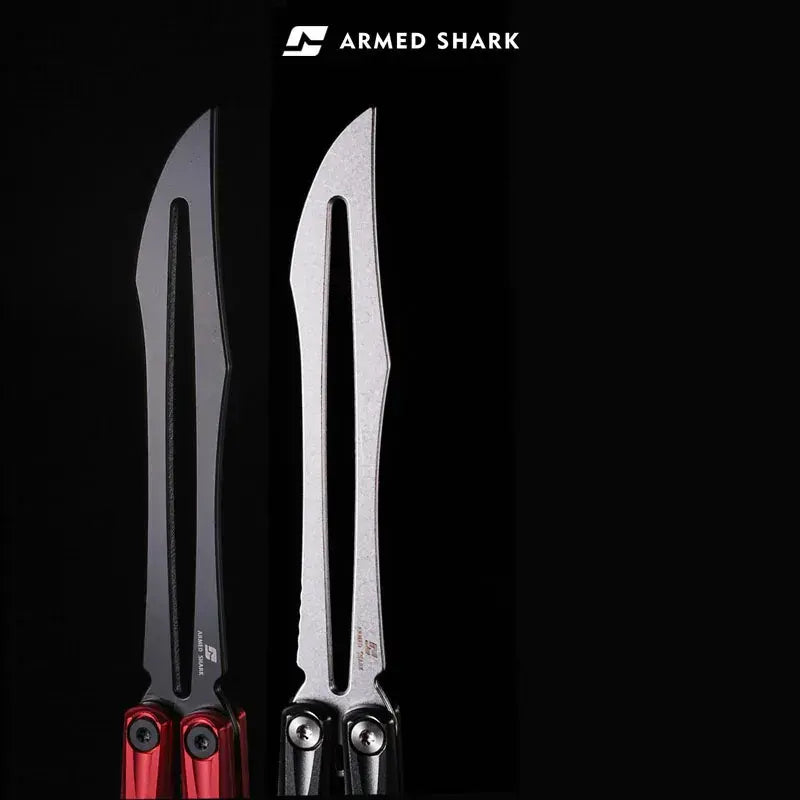 Armed Shark Eureka Balisong Trainer - G10 Sandwich Butterfly Trainer Knife with Glow Pin