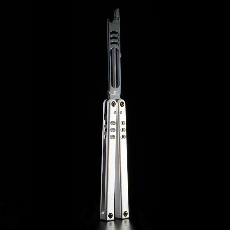 Bottle Opener Balisong Trainer - Armed Shark Inked Mako Butterfly Knife Gradient Flipper