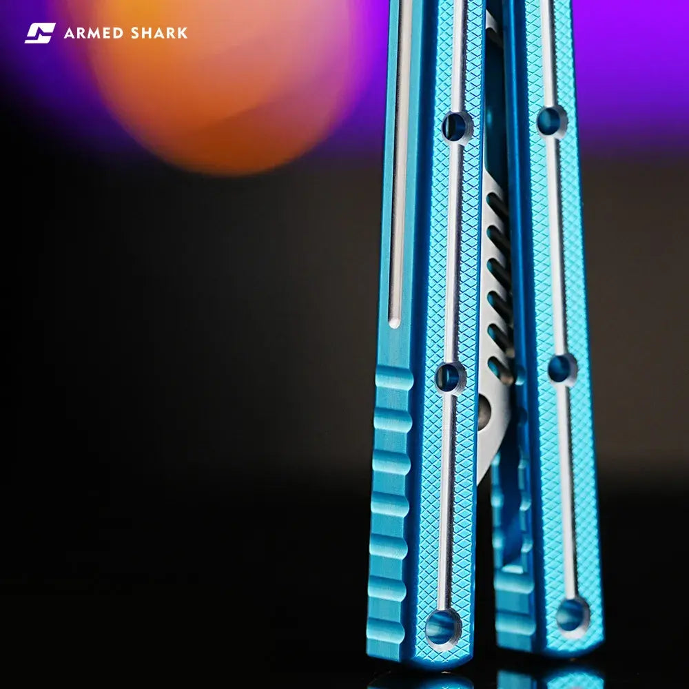 Balisong Trainer Krake Raken V3 - Armed Shark Butterfly Knife 7075 Aluminum 36 Colors