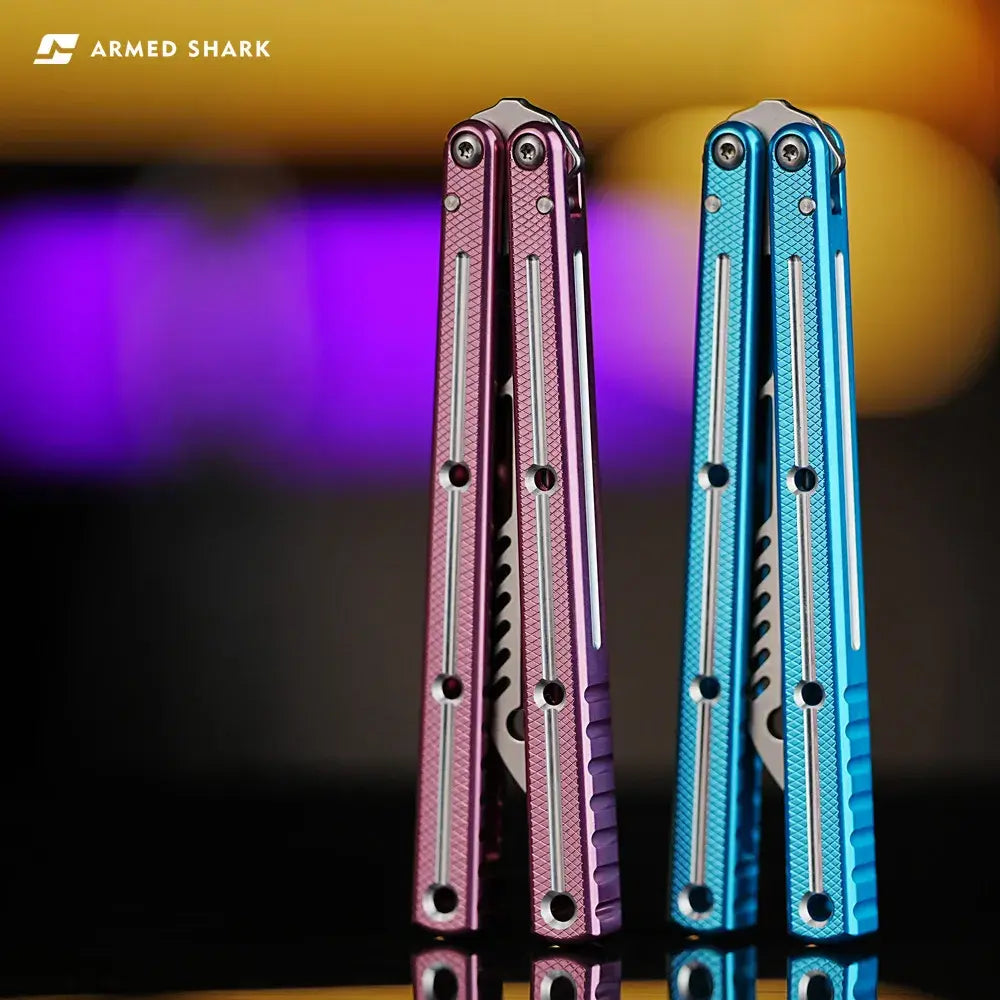 Balisong Trainer Krake Raken V3 - Armed Shark Butterfly Knife 7075 Aluminum 36 Colors