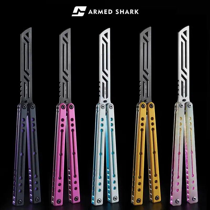 Nautilus V2 Balisong Trainer - Armed Shark 7075 Aluminum G10 Carbon Fiber Butterfly Knife