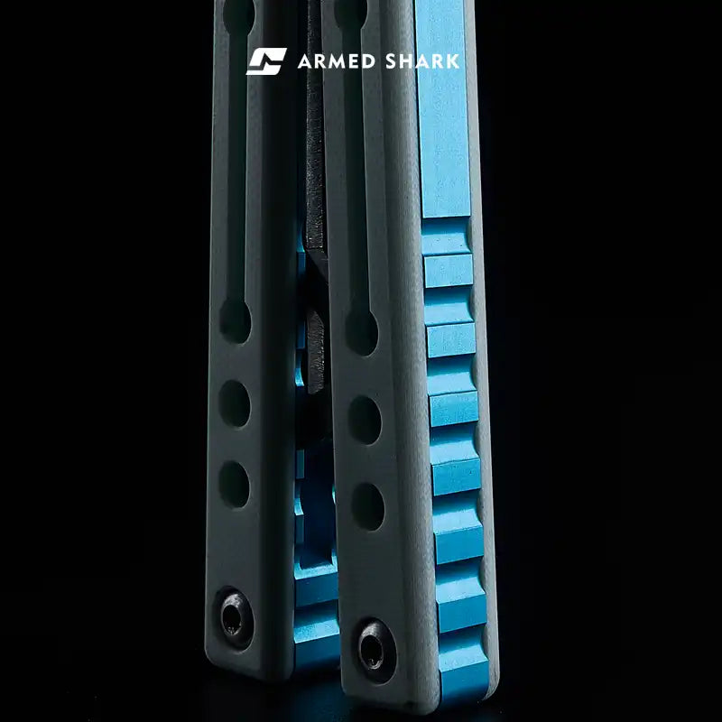 Nautilus V2 Balisong Trainer - Armed Shark 7075 Aluminum G10 Carbon Fiber Butterfly Knife
