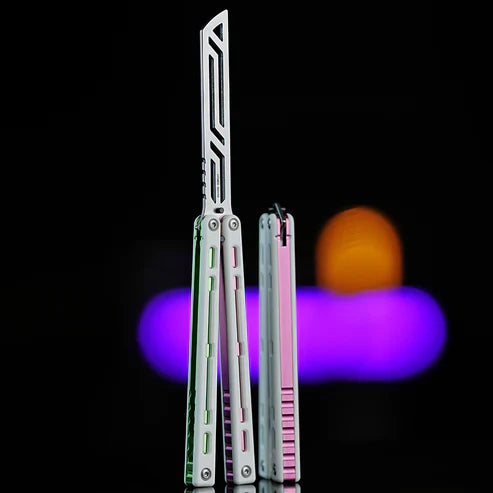 Nautilus V2 Balisong Trainer - Armed Shark 7075 Aluminum G10 Carbon Fiber Butterfly Knife