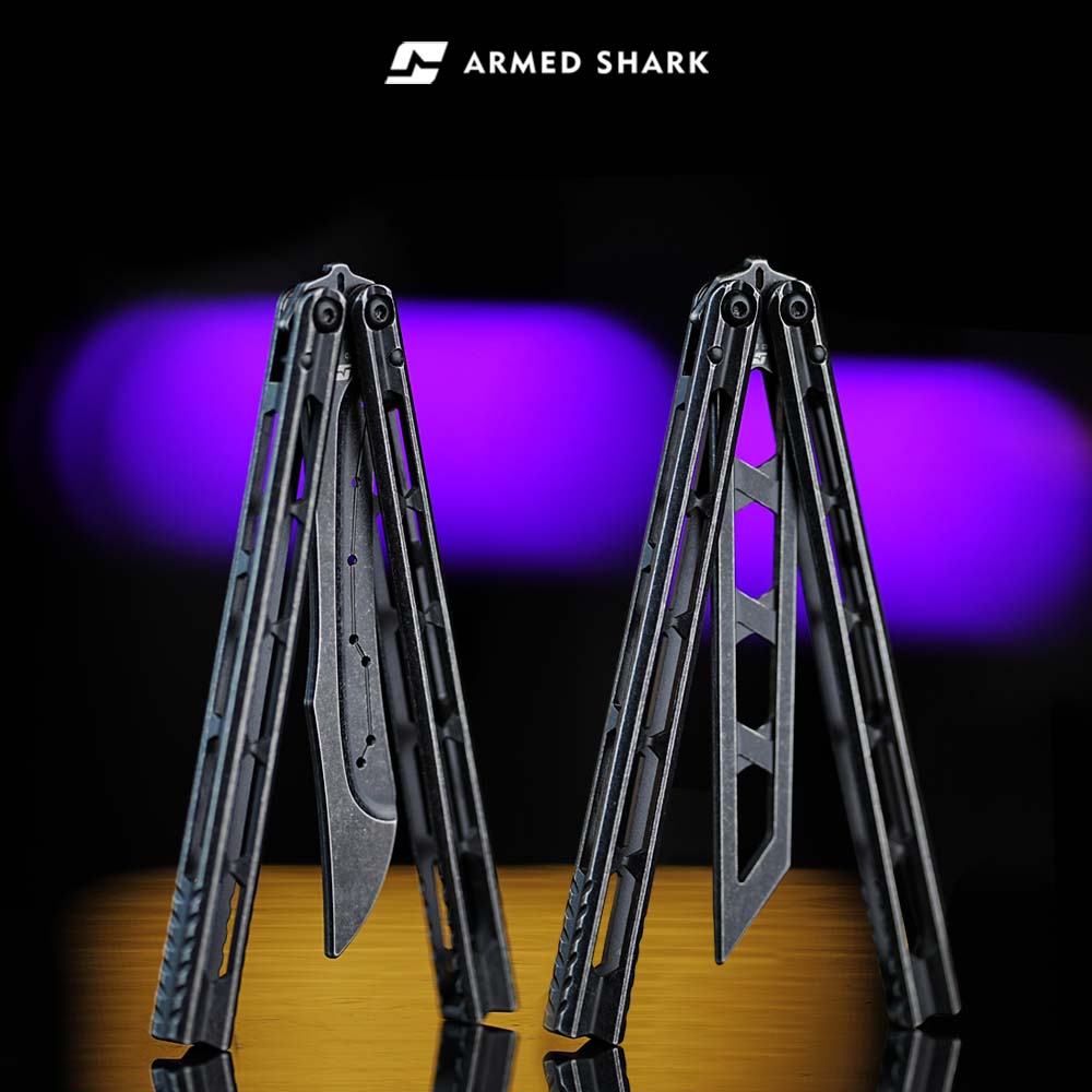 Armed Shark Prism Balisong Trainer - 5Cr15 Steel Butterfly Trainer Knife