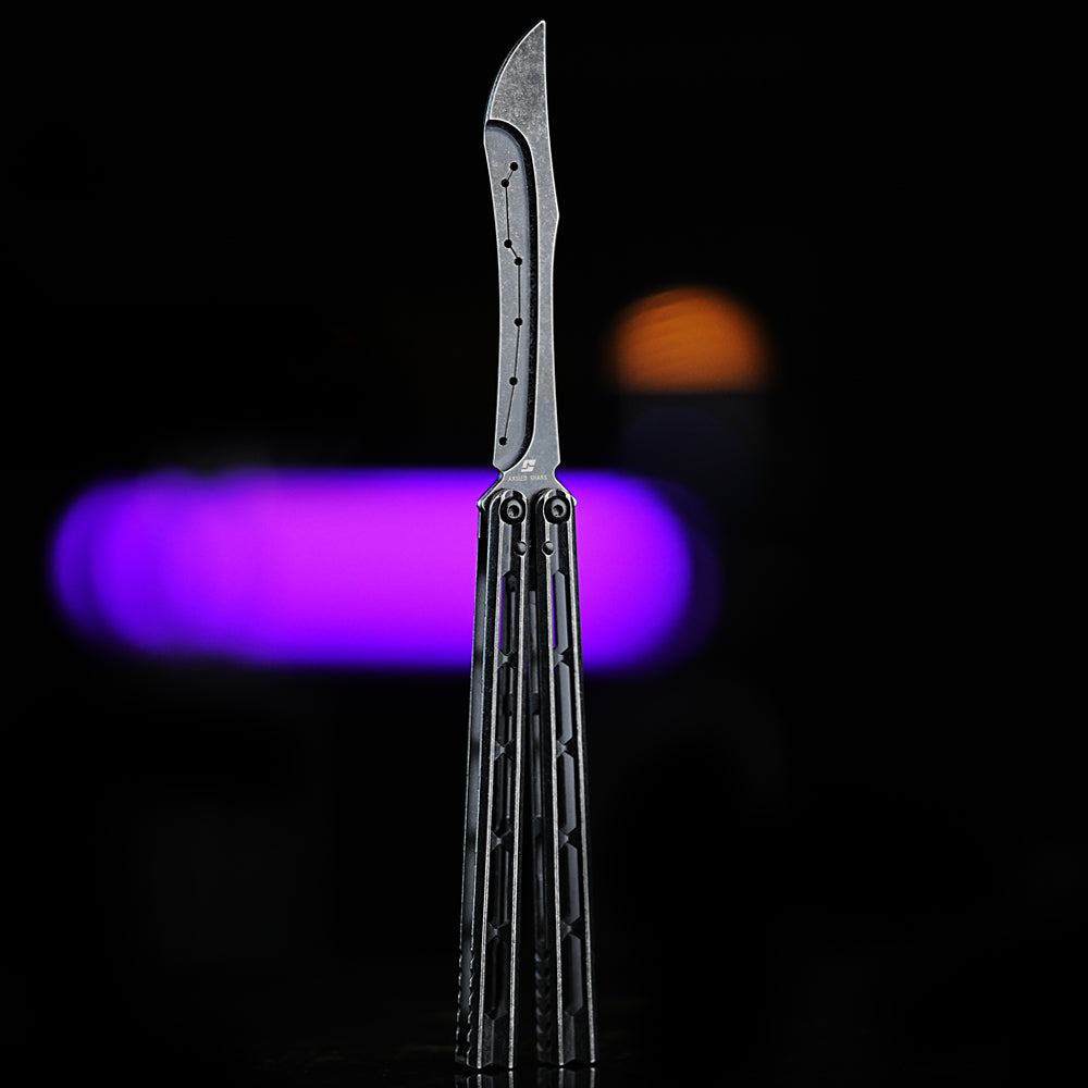 Armed Shark Prism Balisong Trainer - 5Cr15 Steel Butterfly Trainer Knife