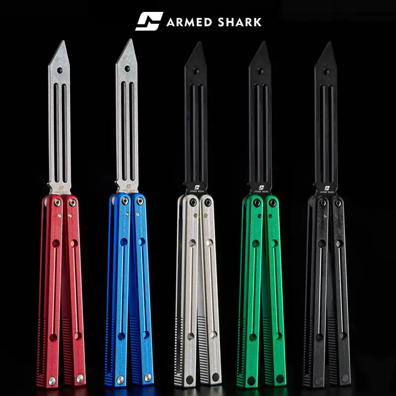 Squidtrainer V4 Balisong Trainer - Armed Shark 7075 Aluminum Butterfly Knife Flipper