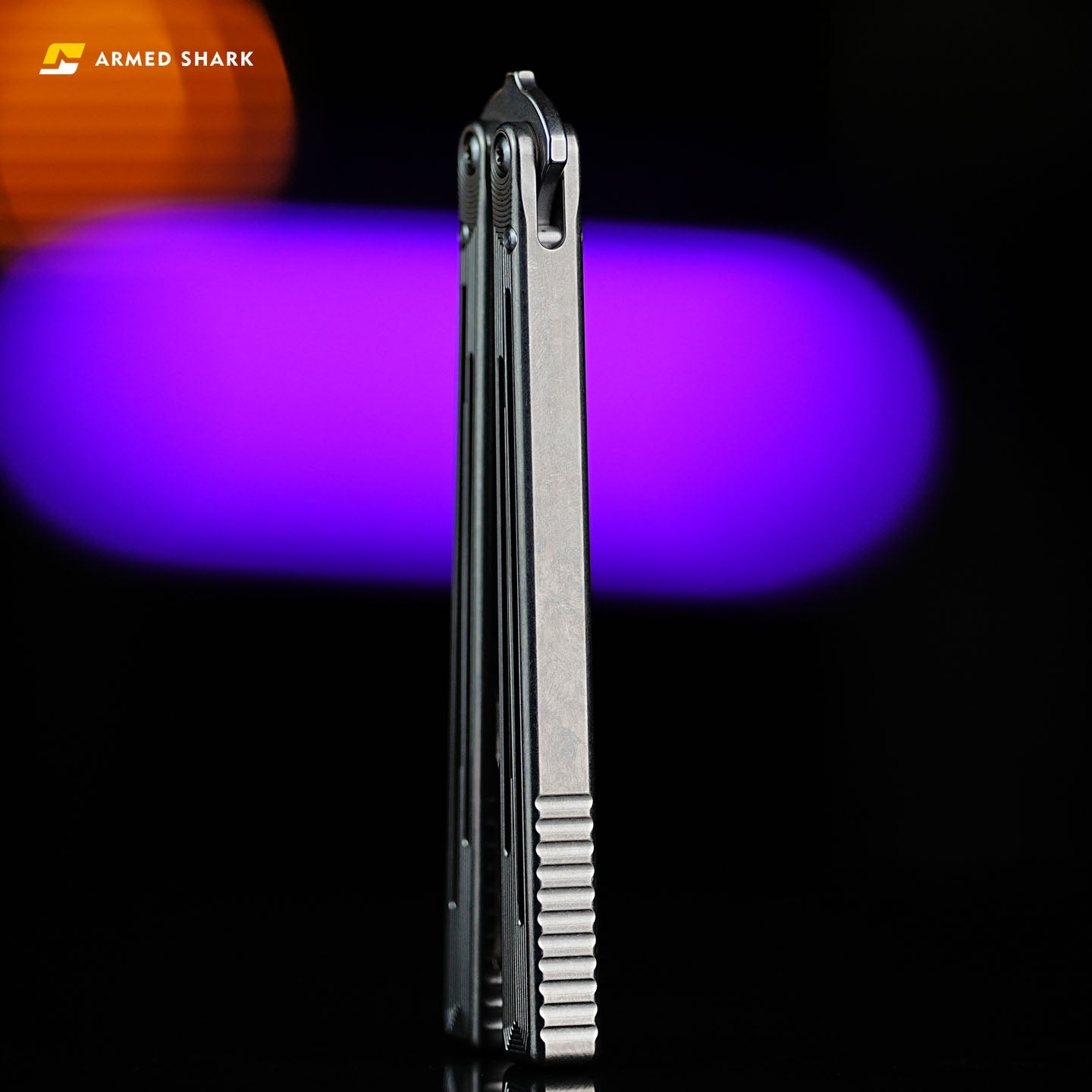 Titanium REP SE Balisong Trainer - Armed Shark Special Edition TC4 Butterfly Knife Flipper