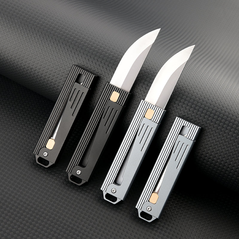 Folding Knife Tactical Knife D2 Steel Gravity Opening Aluminum Handle EDC Knife Stress Relief