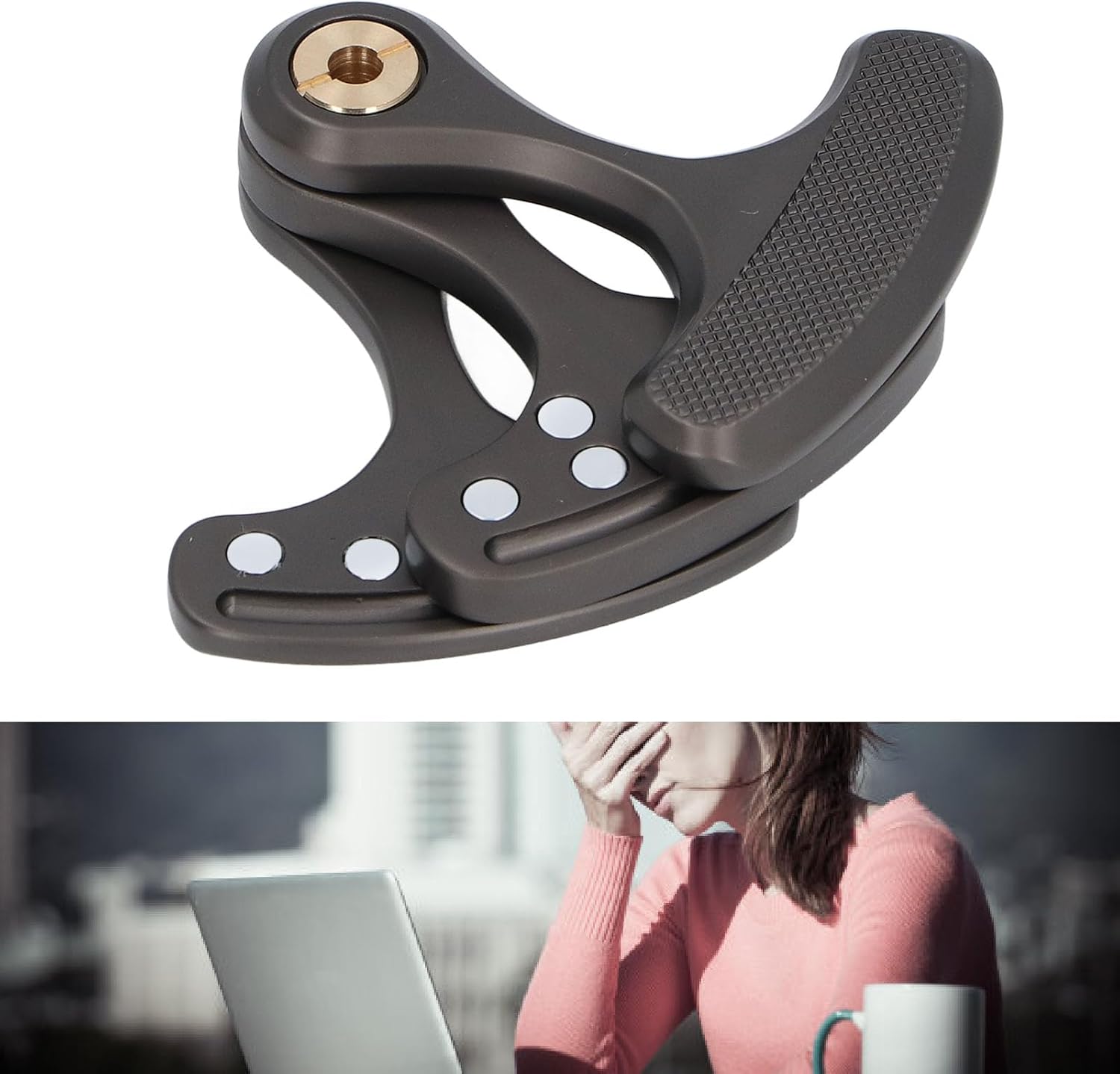 Fidget Slider – KnuckleSnap Metal EDC Stress Relief Focus Toy Black Silver