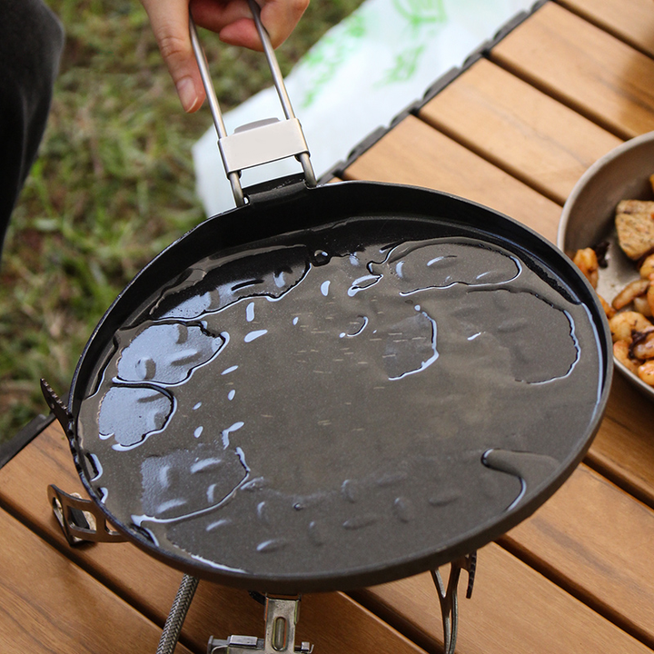 AeroTitan Lightweight Foldable Titanium Skillet | Pure Titanium Camping Pan