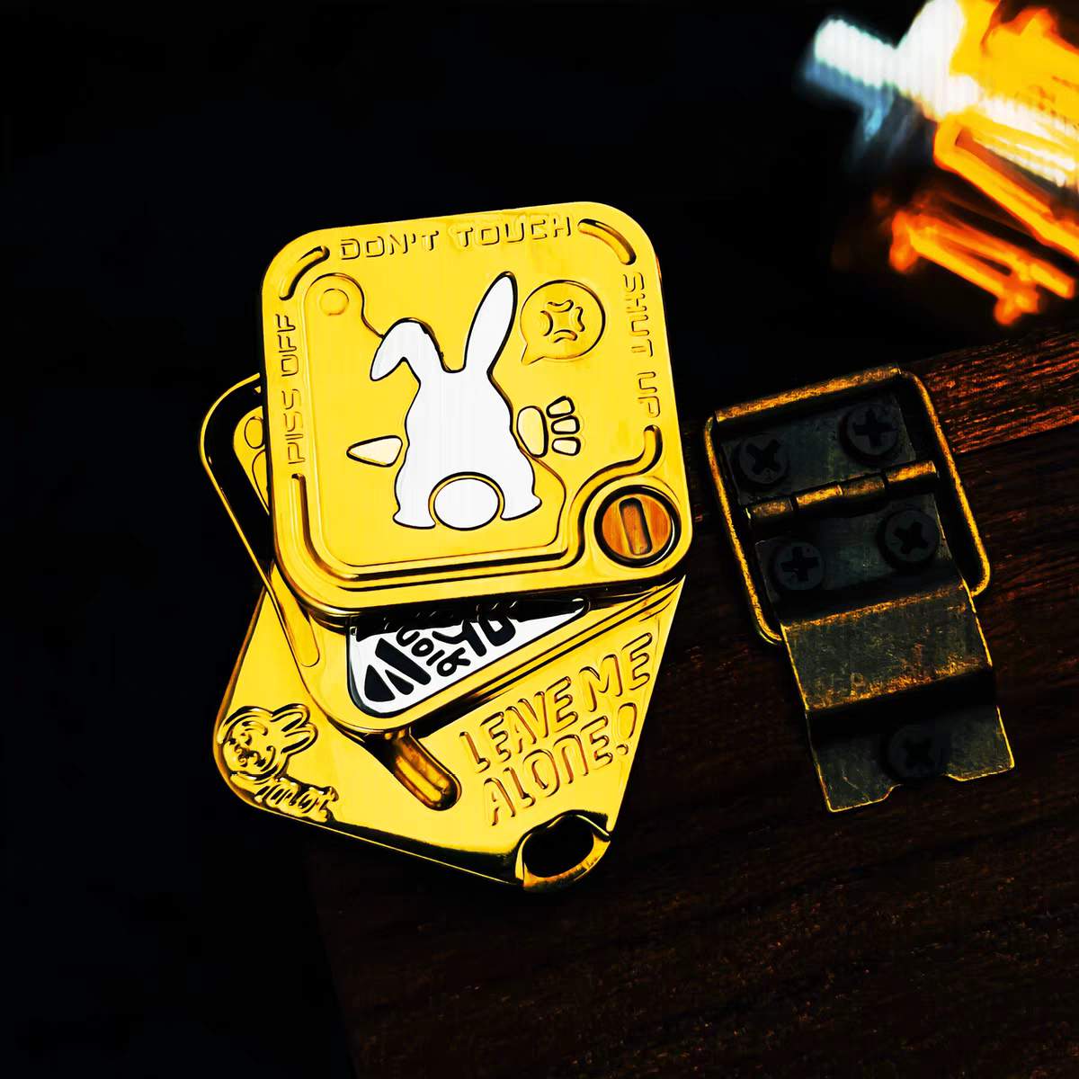 Stainless Steel Rabbit Snap Fidget Slider - Side-Push EDC