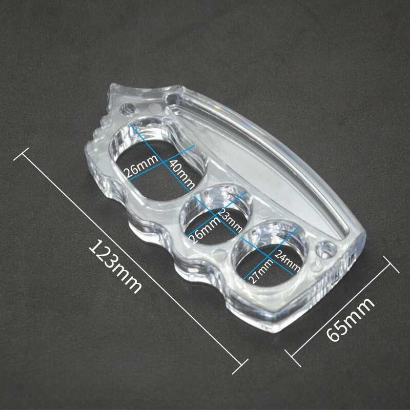 Knuckle Duster – Polycarbonate 4 Finger Transparent Non-Metal Lightweight EDC