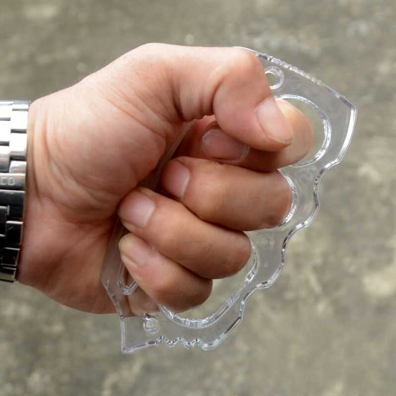 Knuckle Duster – Polycarbonate 4 Finger Transparent Non-Metal Lightweight EDC