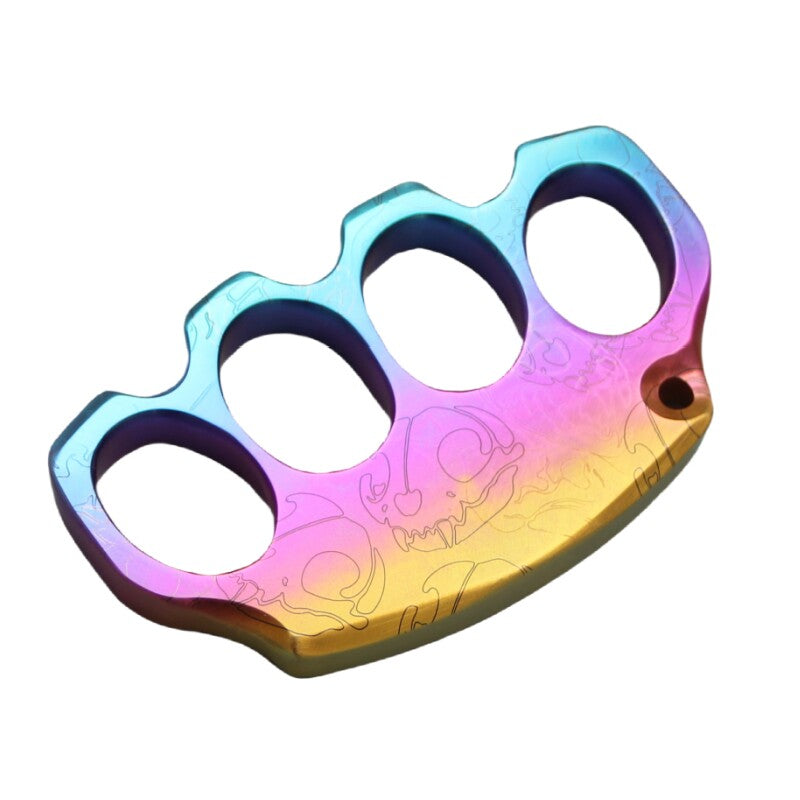 Titanium Knuckles Duster – CNC Machined Rainbow Anodized EDC Hand Rest