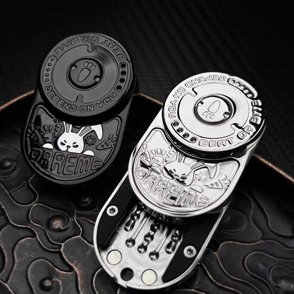 Fidget Slider Stainless Steel Rabbit Sound Feedback - 91g CNC Ding EDC Stress Relief Collectible