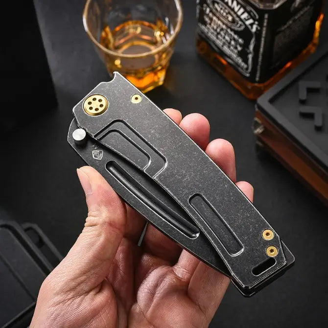 Iron Barber Heavy-Duty D2 Steel Razor-Style Tactical Knife - 440C Handle Industrial EDC