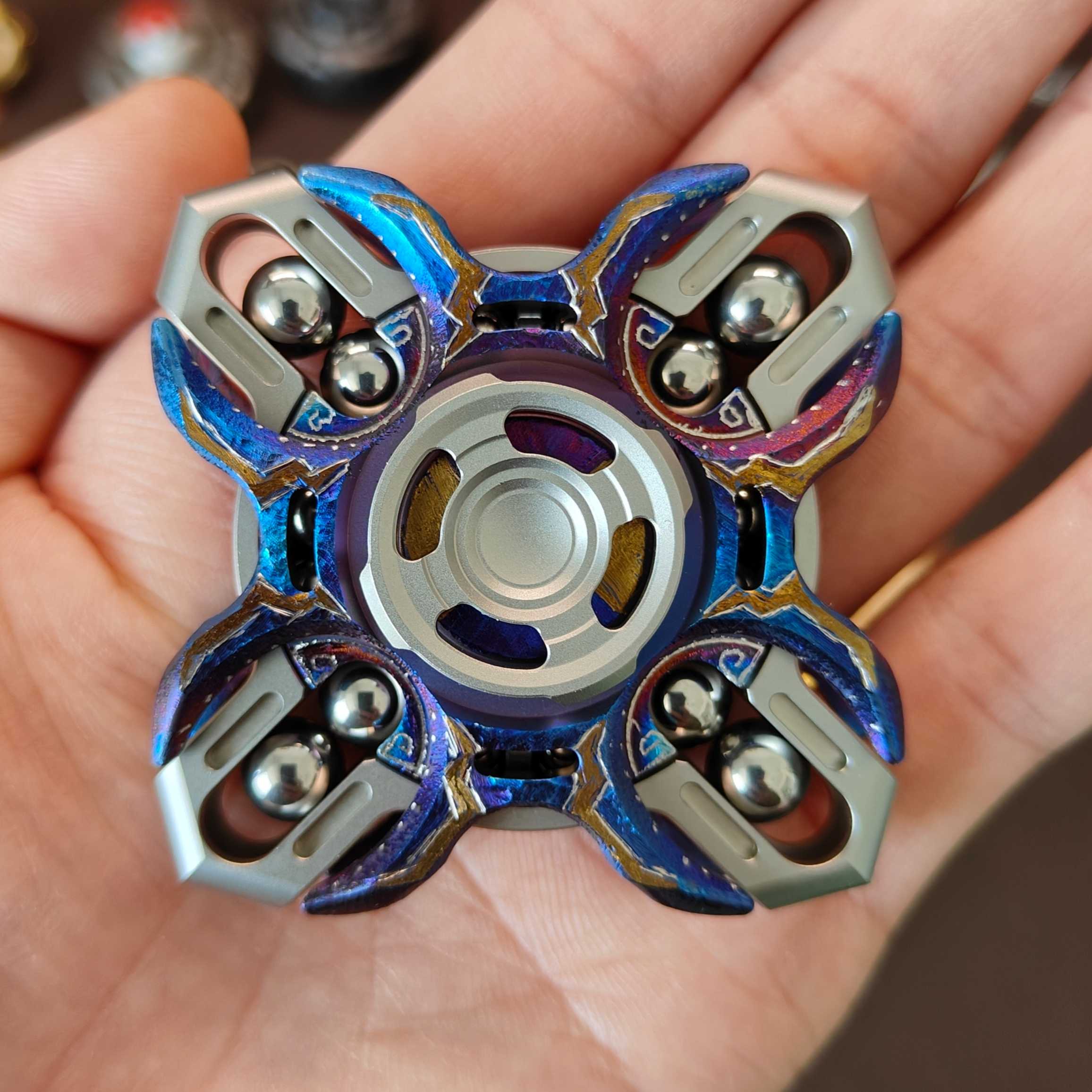 Tri-Layer Oracle Fidget Spinner - Titanium & Steel EDC