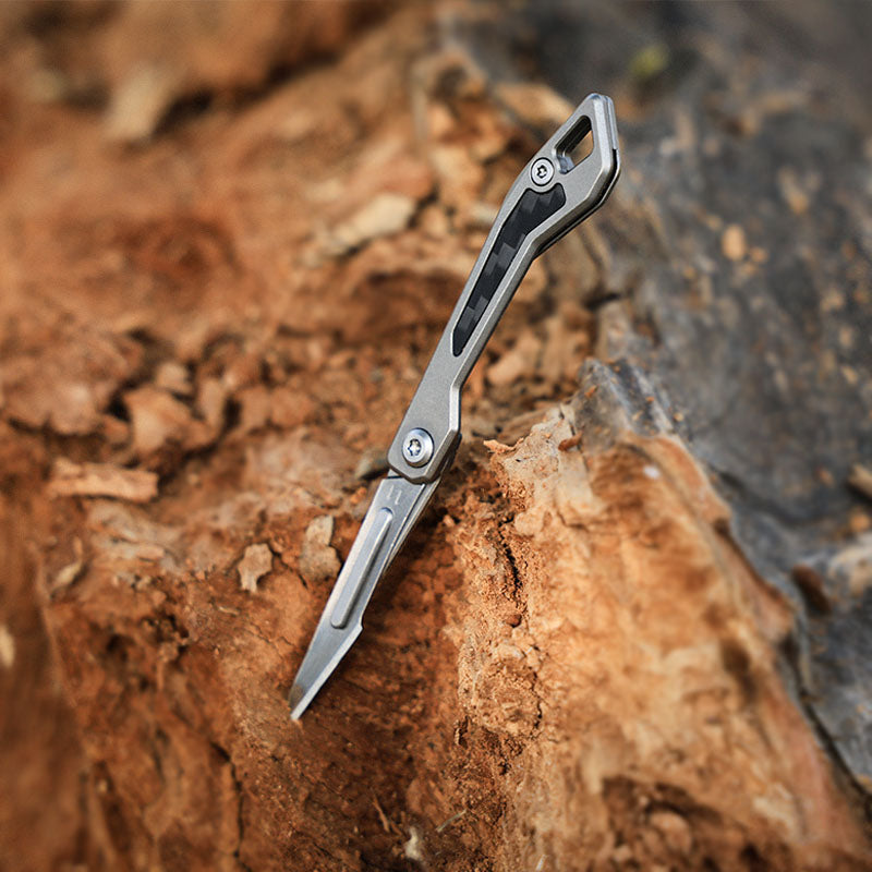 WaspArmor Blade Titanium Micro Folding Scalpel Knife - Surgical Blade EDC Keychain