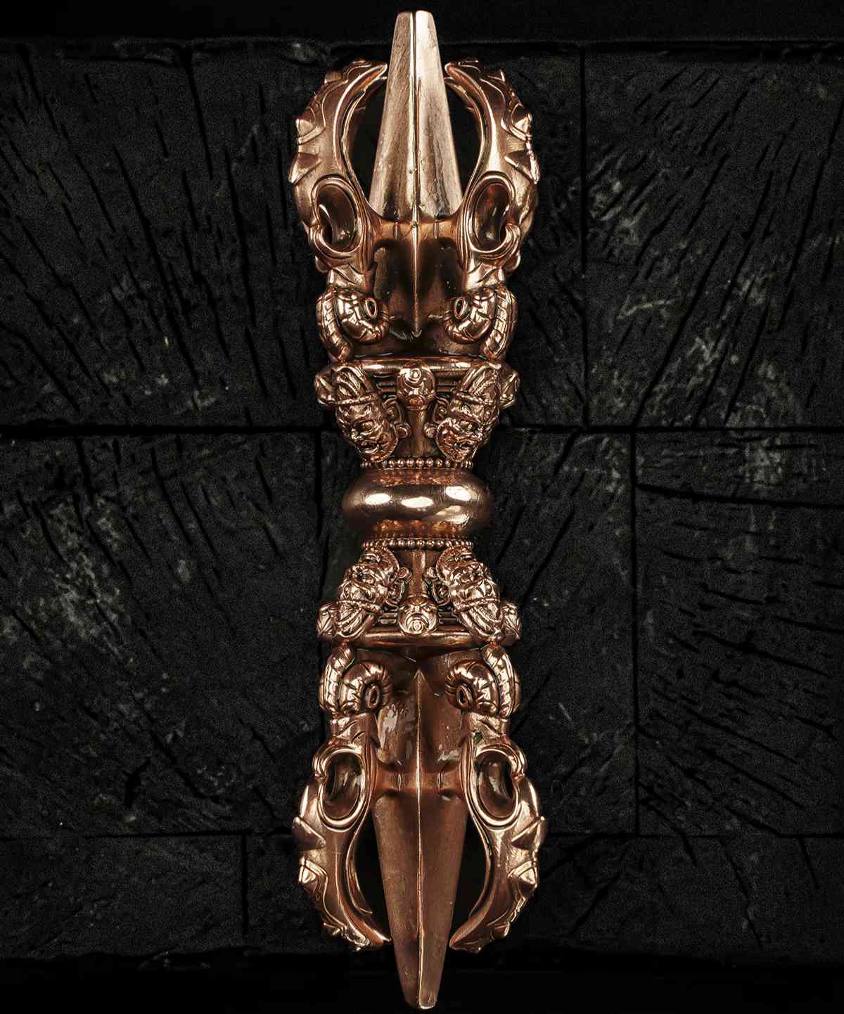 Pala Dynasty Five-Pronged Vajra - Wrathful Padmasambhava Bronze Replica