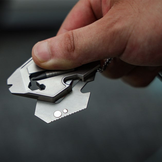 Flounder 2.0 Titanium EDC Pendant - 13-in-1 Multi-Tool Keychain