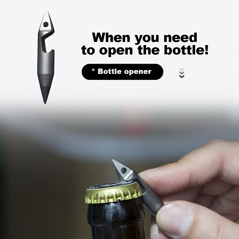 Wolf Fang 1.0 Titanium EDC Keychain Multi-Tool - Bottle Opener, Screwdriver & Cutter