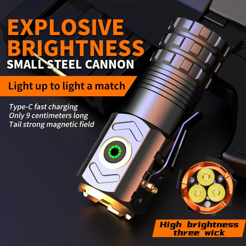 3-Eye Monster Flashlight | Ultra Bright Triple-LED Torch | Magnetic Tail & Clip