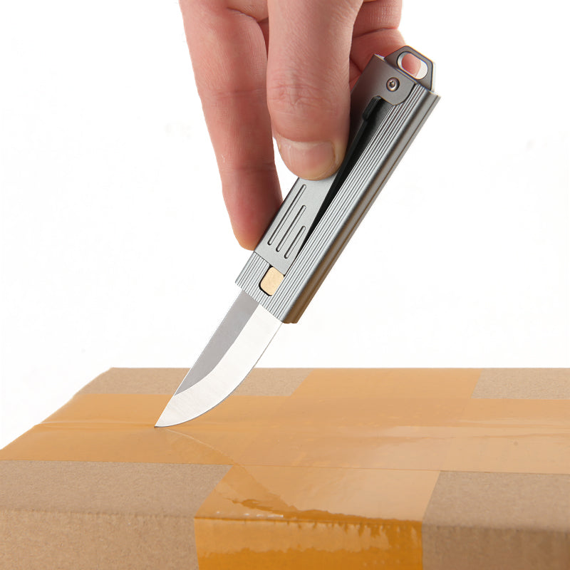 Folding Knife Tactical Knife D2 Steel Gravity Opening Aluminum Handle EDC Knife Stress Relief