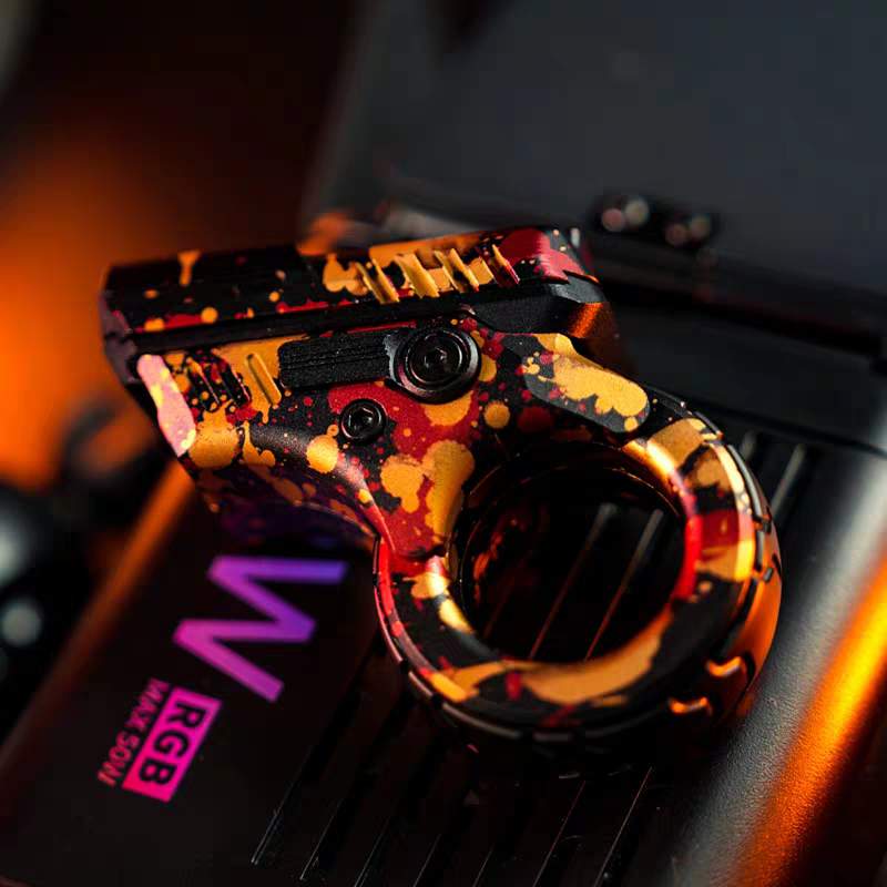 Stress Blaster Fidget Toy - Aluminum Alloy Mecha Gear Ring Spinner