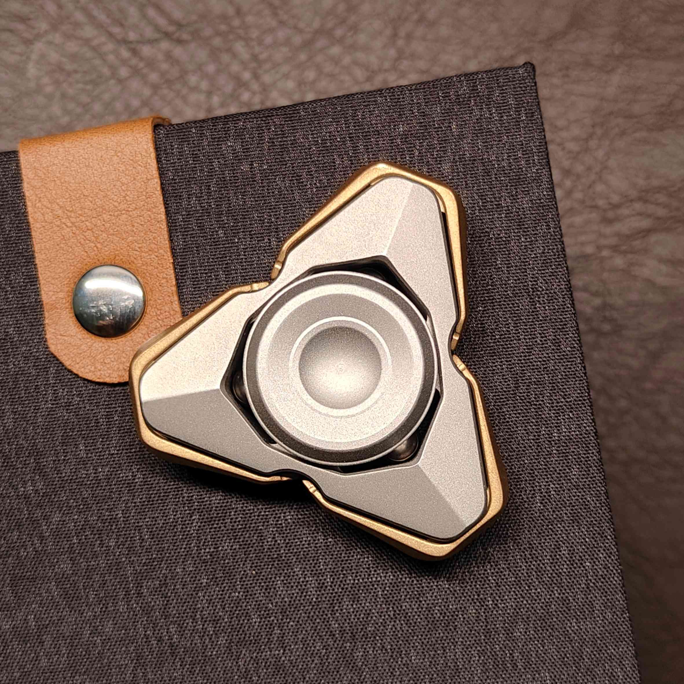 TriCore Fidget Spinner - Deployable Brass Plates with Steel Ball Sound