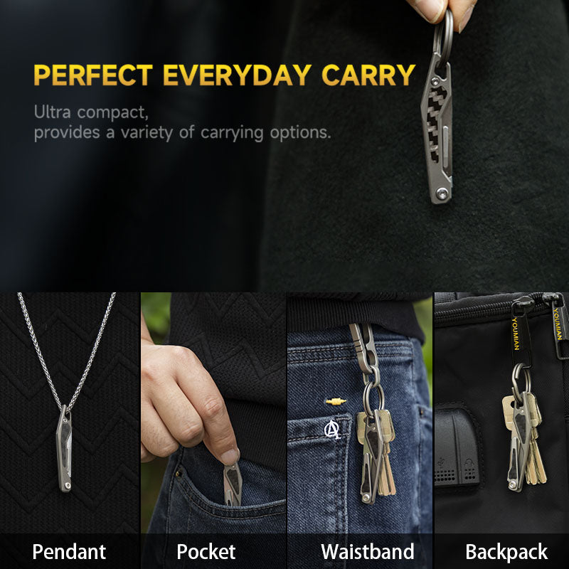 WaspArmor Blade Titanium Micro Folding Scalpel Knife - Surgical Blade EDC Keychain