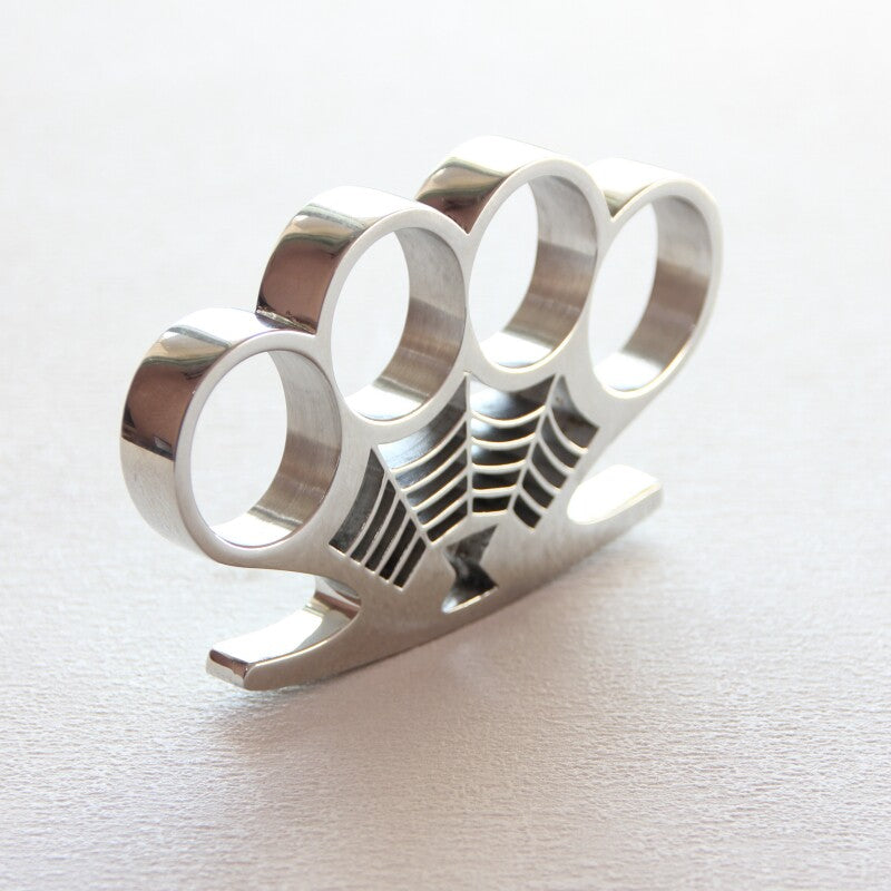Brass Knuckles Stainless Steel 4 Finger Ring Heavy Duty Self-Defense EDC Knuckle Duster 222g