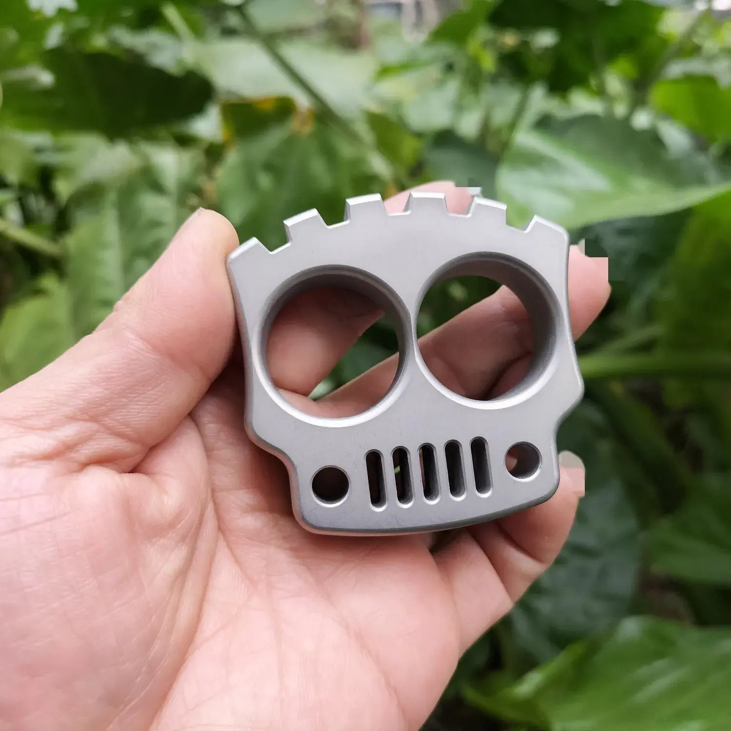 304 Stainless Steel Skull Two-Finger Knuckles - Compact EDC Self-Defense Tool