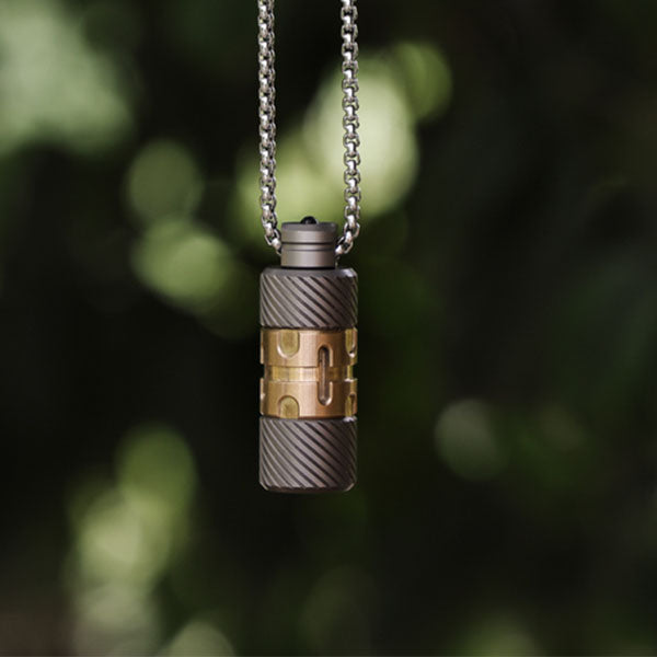 ScrewMaster Titanium EDC Pendant - Lanyard Bead with Hidden Bit Driver & Tritium Slots