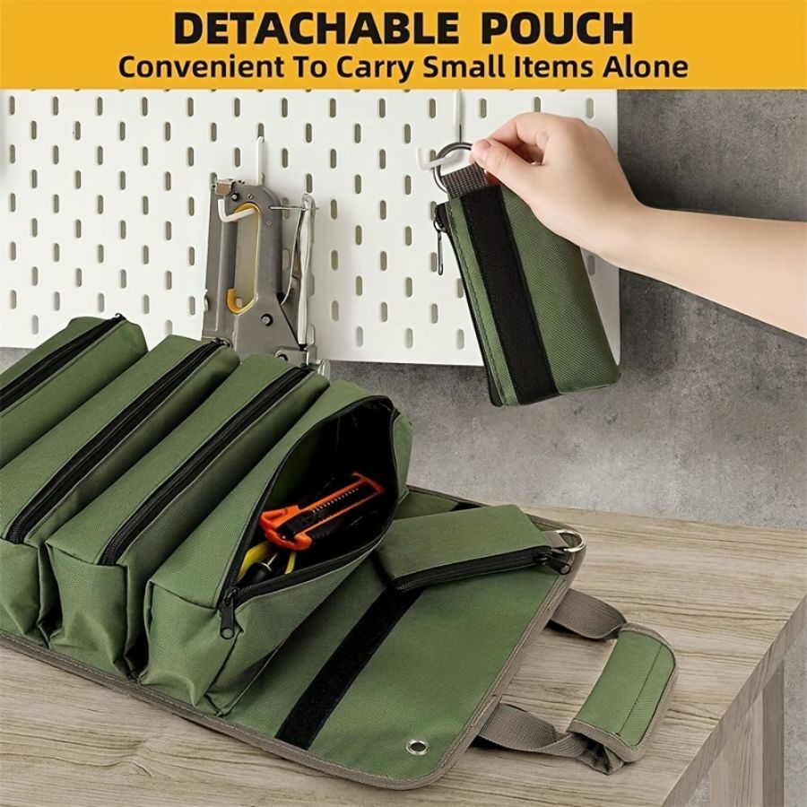 Multi-Functional Roll-Up Tool Organizer - Versatile Storage Bag for Tools & Hardware EDC