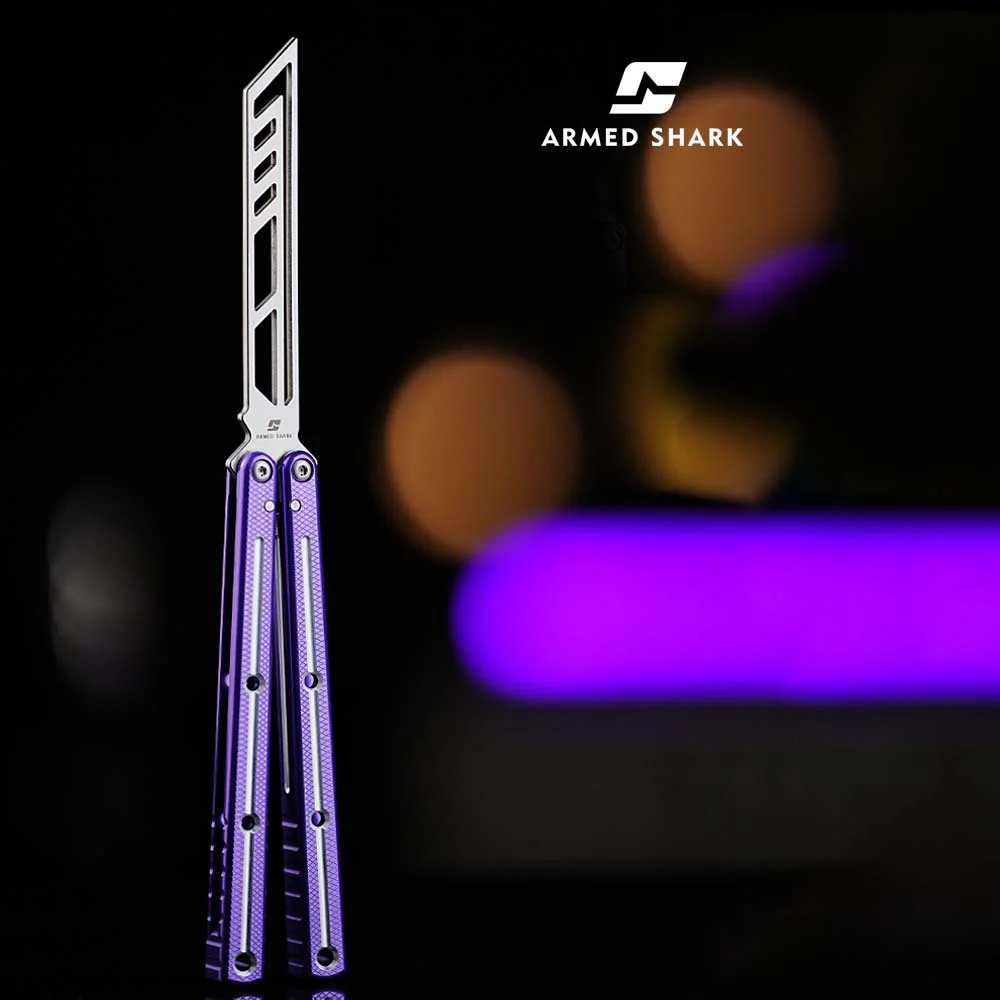 Balisong Trainer Krake Raken V3 - Armed Shark Butterfly Knife 7075 Aluminum 36 Colors