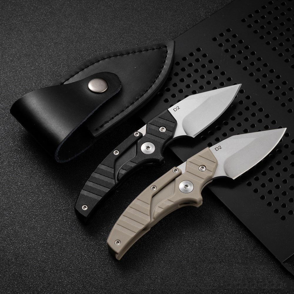 Folding Knife D2 Steel 2-in-1 Transformable Push Dagger EDC Tactical Self Defense