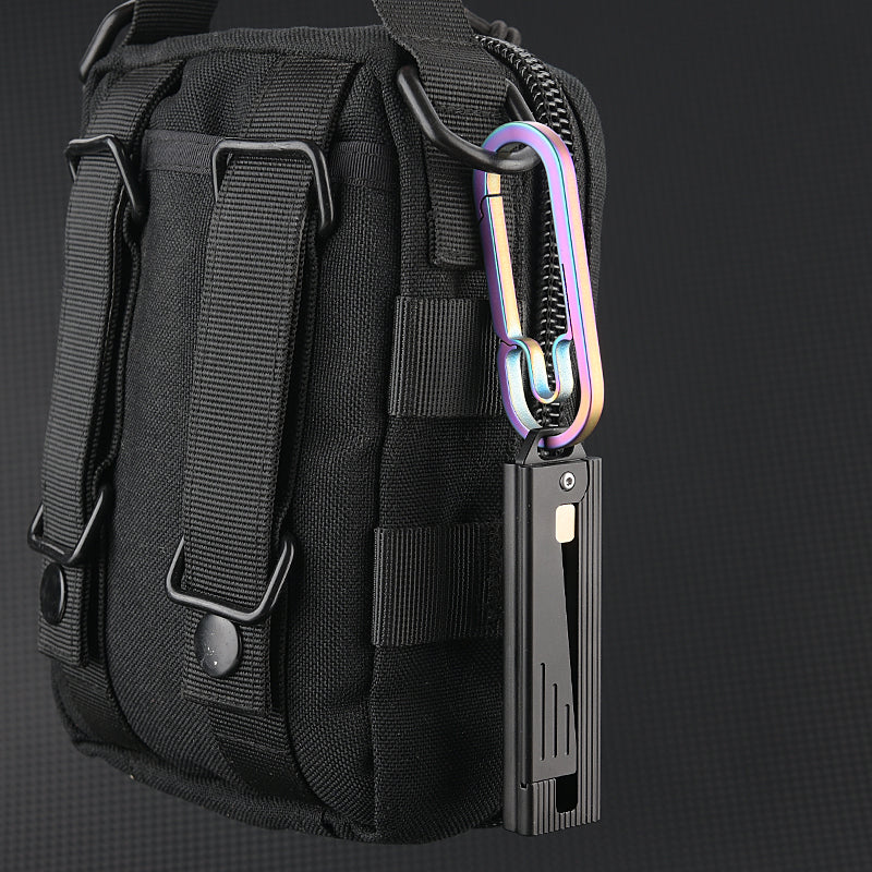 Folding Knife Tactical Knife D2 Steel Gravity Opening Aluminum Handle EDC Knife Stress Relief