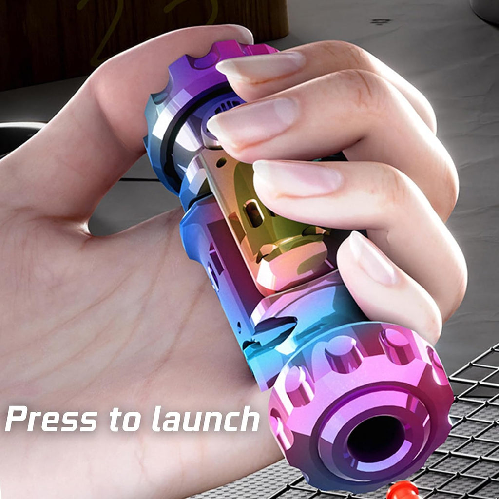 Projectile Spinner Stainless Steel Fidget Toy - Multi-Function EDC with Catapult